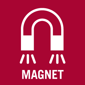 <strong>Magnet</strong><br><p class='mb-0'>Magnets allow for the easy closure of, e.g. breast pockets or for retaining screws and bits in hanging pockets. People with pacemakers or an ICD should not use products fitted with magnets. Magnetically sensitive items should also be kept well away from magnets.</p> Magnet
